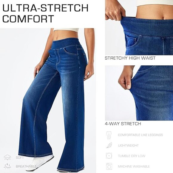 Women’s Girl's Stretchy Flare Jeggings High Rise Crossover Waist Pull On Size XS - Picture 3 of 6